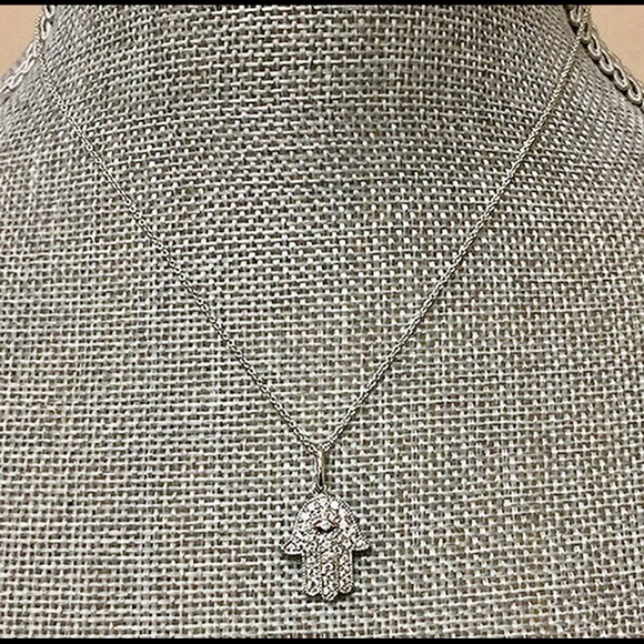 Sterling/CZ Hamsa Necklace,NWT - Picture 3 of 5